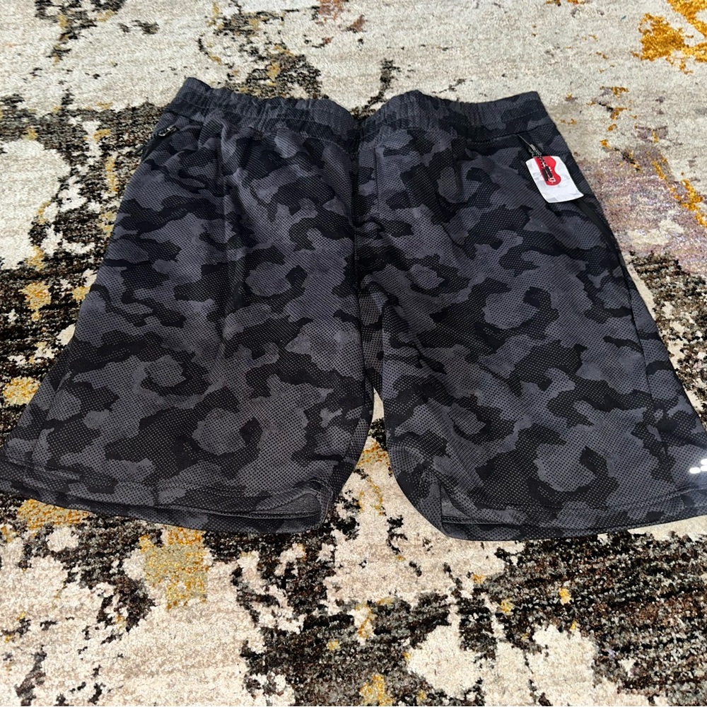 Black Camouflage Mesh Shorts